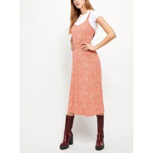 FREE PEOPLE Lorelai Printed Midi Dress / Red